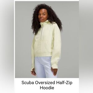 Lululemon Athletica Light Green Scuba Oversized Half-Zip Hoodie Size XS/S